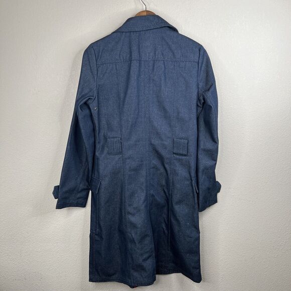 Gap Denim Trench Coat Women Small Long Capsule Classic Preppy‎ Trend Y2K - Picture 6 of 9